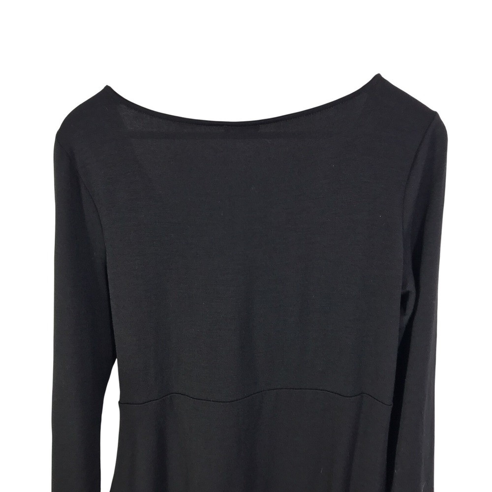 Talbots Black Long Sleeve Faux Wrap Knit Dress Women's Size Medium - Picture 7 of 10